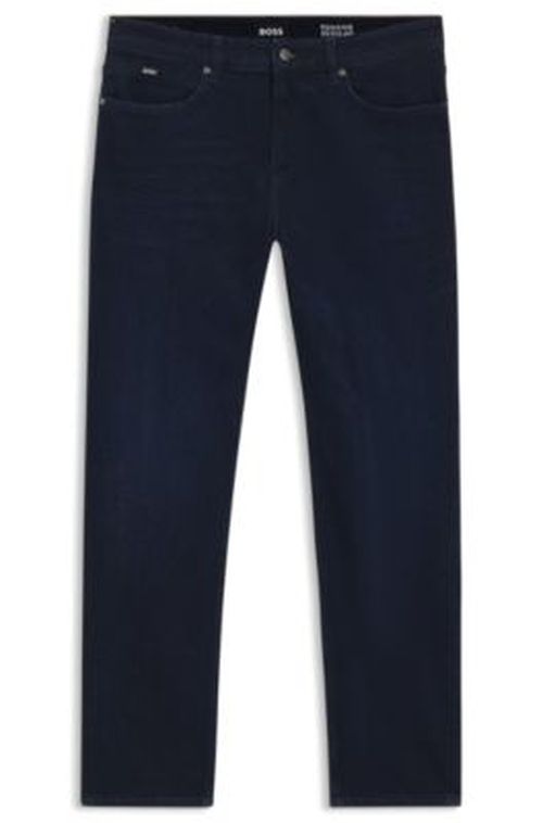 BOSS Maine Blue regular-fit jeans in cashmere-touch denim - Dark Blue Men's Jean