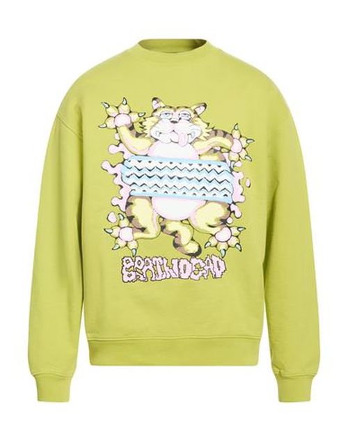Man Sweatshirt Lime green Size M Cotton
