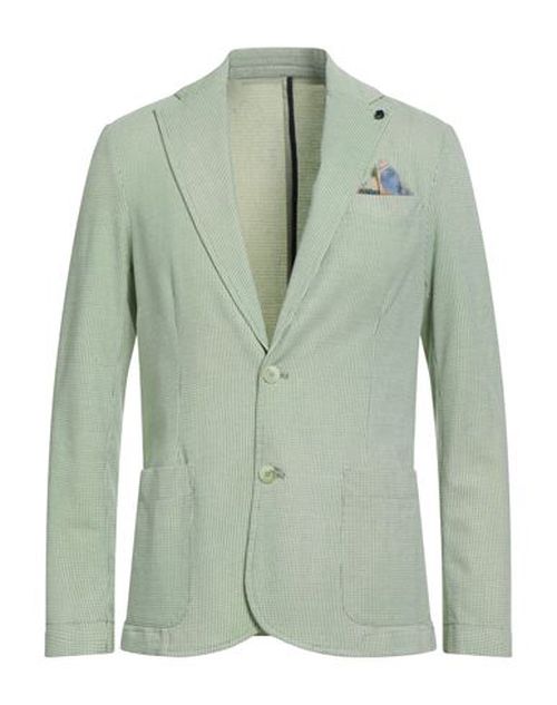 Man Blazer Green Size 40 Cotton, Polyester, Elastane