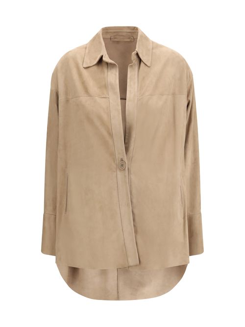 Suede Shirt — Beige
