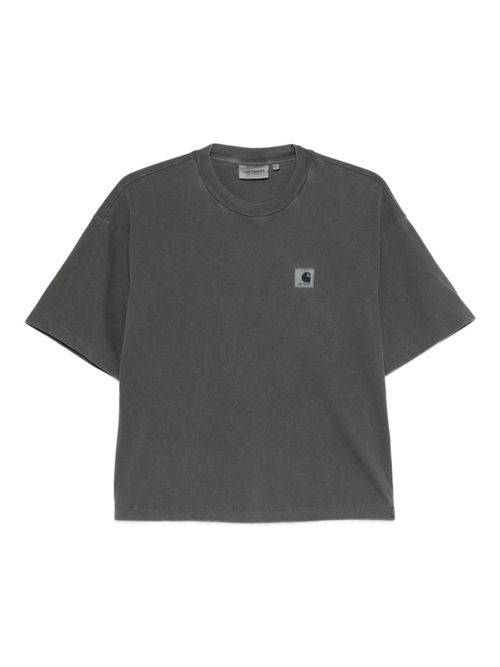 Grey Crewneck Logo Patch T-Shirt