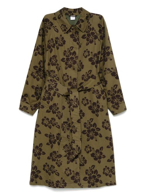 ASPESI hibiscus-print coat - Green