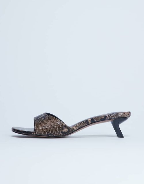 Ivee kitten heel mule in natural snake-Multi