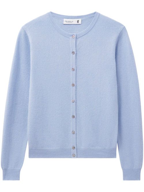 Round-neck cashmere cardigan - Blue
