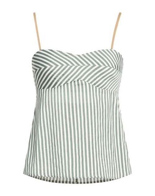 Chocolat Woman Top Military green Size 6 Viscose, Linen, Polyamide