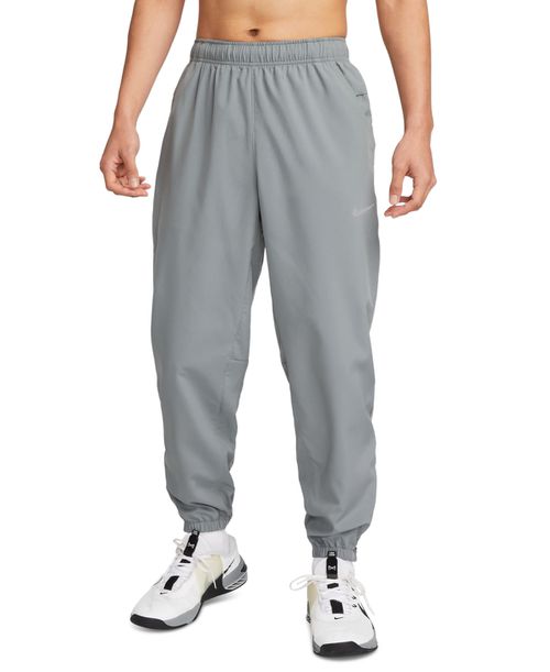 Men's Form Dri-fit Standard-Fit Tapered-Leg Training Pants - Smoke Grey/black/(reflective Silv)