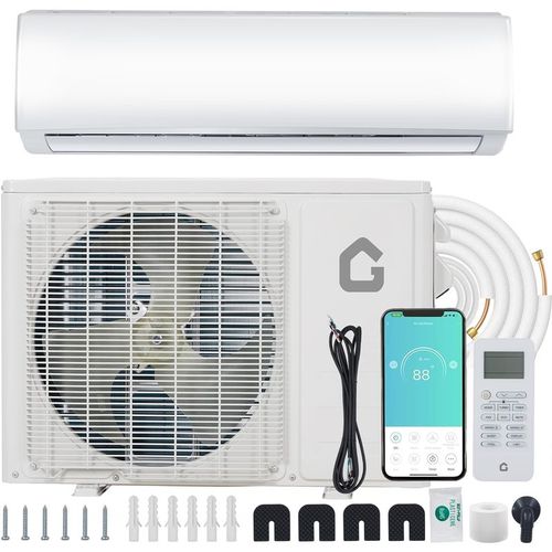Garvee 24000 BTU Ductless Mini Split Heat Pump System, 21 SEER2 208V/230V Wifi Enabled Ductless AC Cool Up to 1500 Sq. Ft, Compatible with Alexa, Complete Installation Kit, R45 Serie