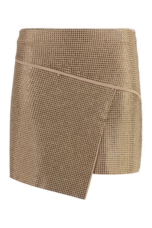 Crystal-embellished Asymmetric Wrap Skirt