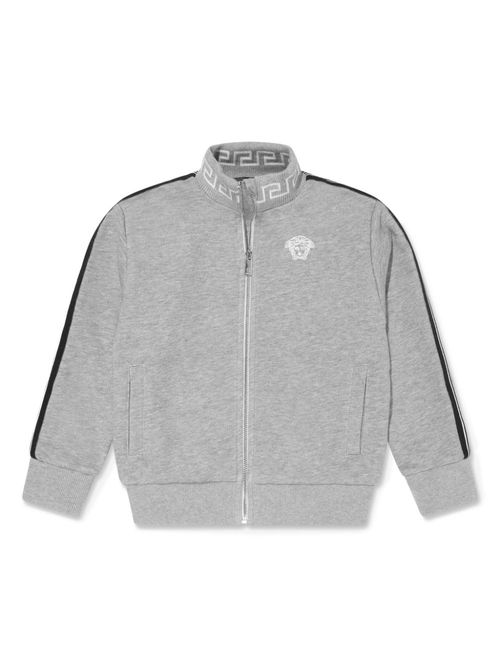 Versace Kids 키즈 Greca zip-up sweatshirt - Grey 10164541A116536E000