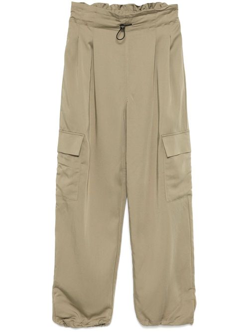 Pleat-detail trousers - Green