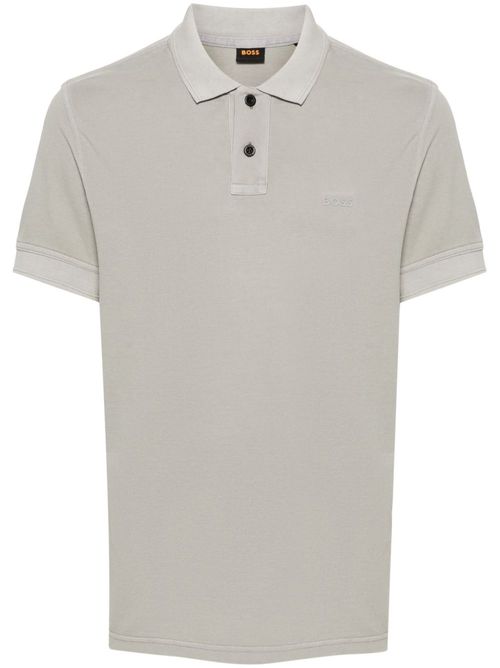 Logo-rubberised cotton polo shirt - Grey