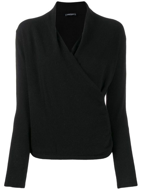 Wrapped front jumper - Black