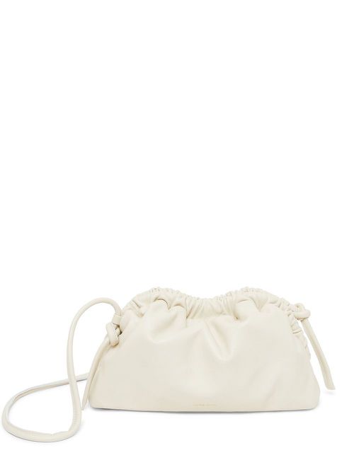 Mini Cloud leather clutch bag - Neutrals