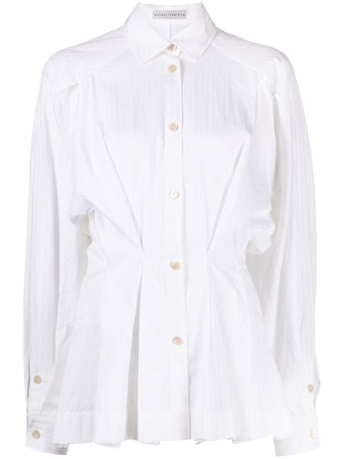 Gathered-waist cotton shirt - White