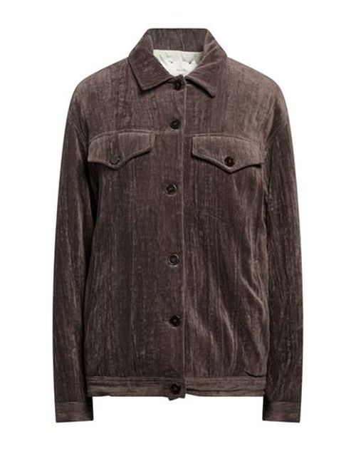 Chocolat Woman Puffer Brown Size 2 Cotton, Metal fiber