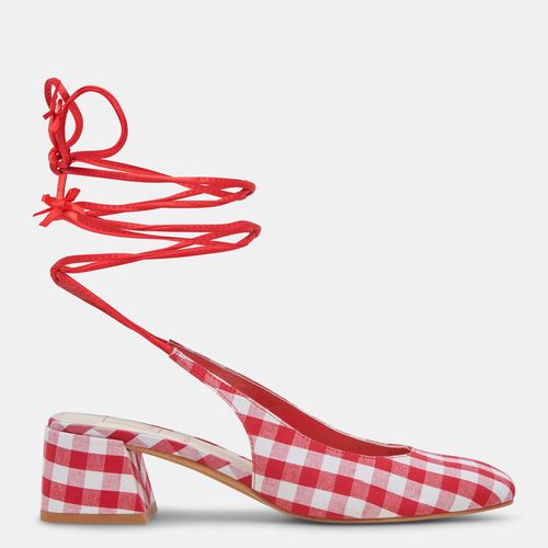Elodie Heels White Red Gingham