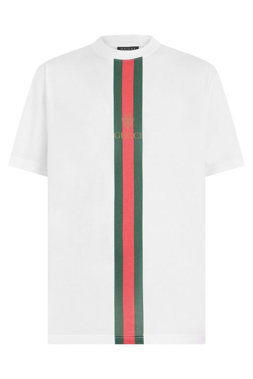 Logo Printed Cotton T-Shirt with Crew Neck