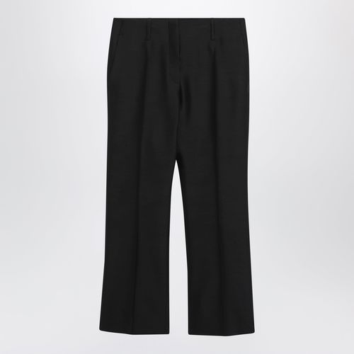 Dries Van Noten Black Anklelength Trousers In Wool And Silk