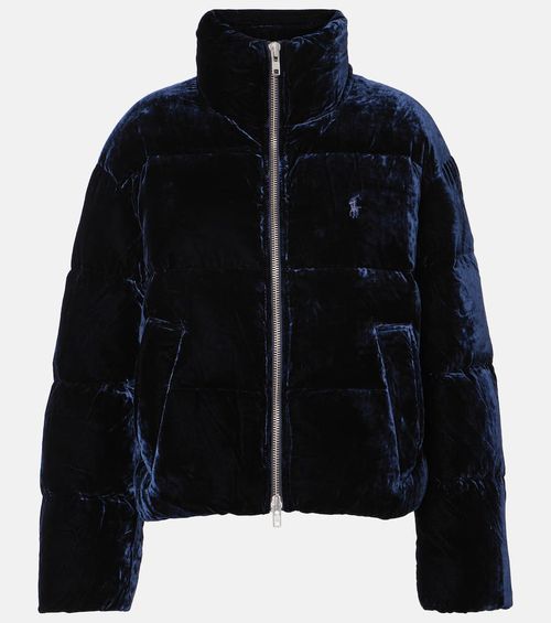 Velvet down jacket