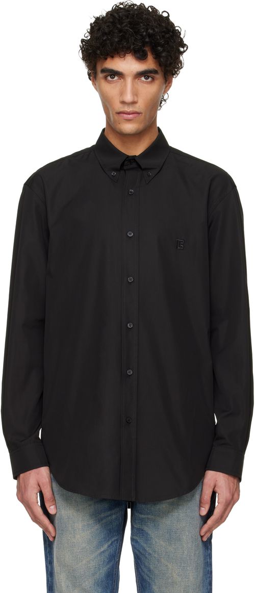 Black Cotton Poplin Shirt