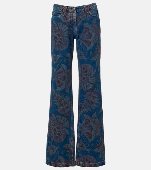 Floral flared jeans