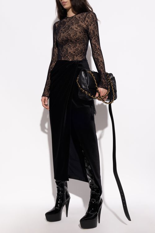 Balenciaga Velour Skirt, Women's, Black