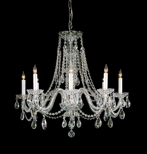 Traditional Crystal 8-Light 26" Traditional Chandelier in Polished Brass with Clear Hand Cut Crysta