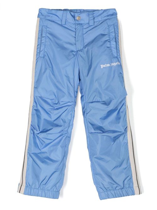 Stripe-detail straight-leg trousers - Blue