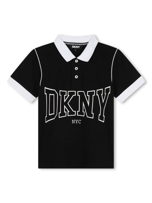 Logo-print polo shirt - Black
