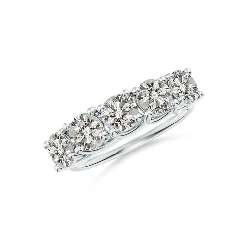 Angara 2.0 Carats Half Eternity Five Stone Diamond Wedding Band in Platinum
