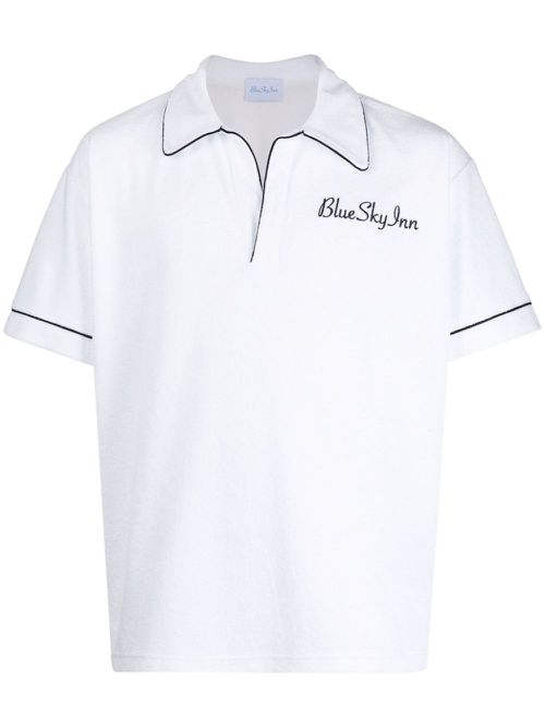 Logo-embroidered polo shirt - White