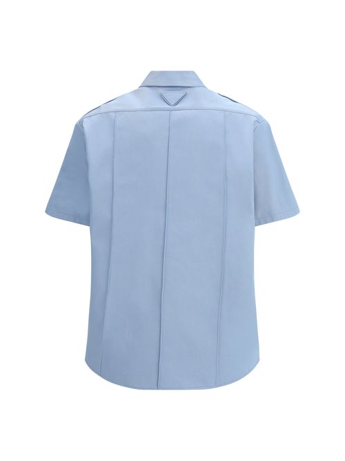 Short-Sleeved Cotton Shirt — Blue
