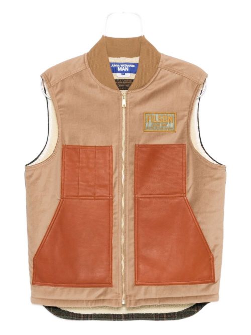 Leather panels vest