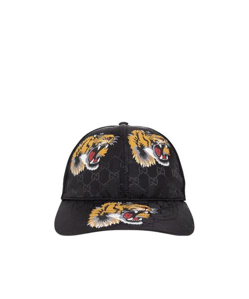 Tiger print baseball cap