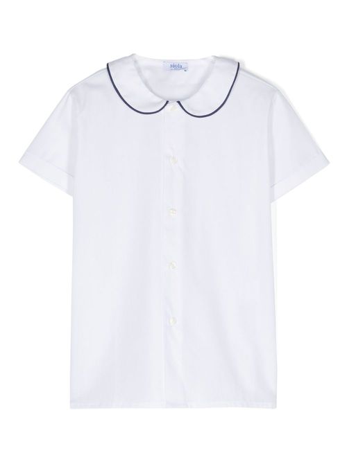 Contrasting-trim cotton shirt - White