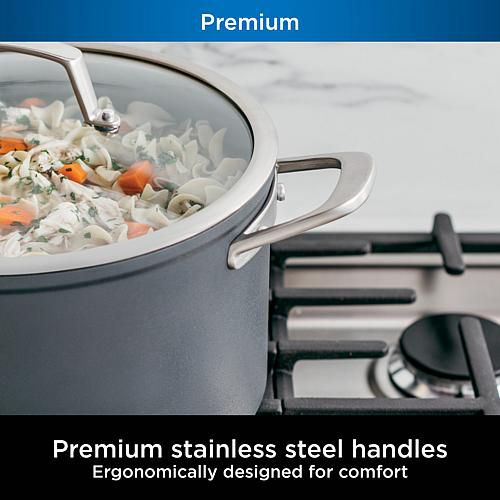 C30480 Foodi NeverStick Premium 8-Quart Stock Pot with Glass Lid