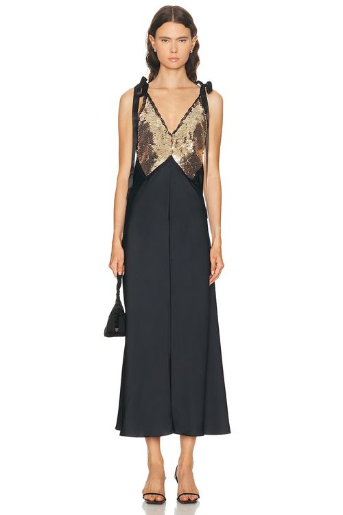LoveShackFancy Talissa Dress in Black - Black. 8 also , 2