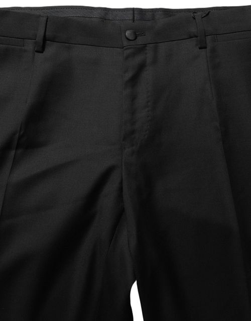 Virgin Wool Dress Trousers — Black