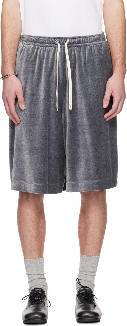 Gray Velvet Bermuda Shorts