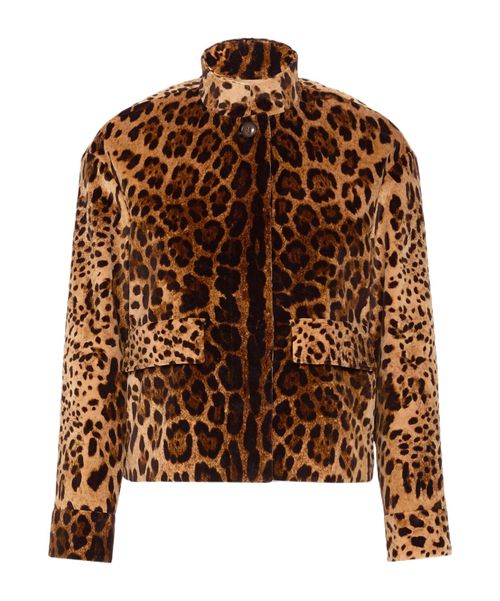 Tedro leopard-print cropped jacket