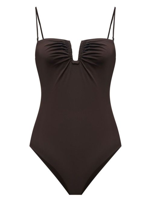 Cut-out bandeau swimsuit - Brown