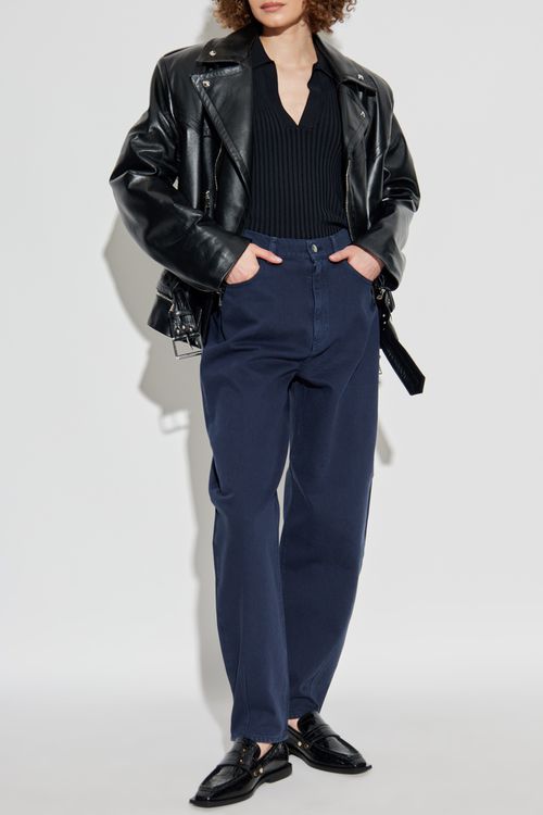 High-waisted Jeans, Women's, Navy Blue