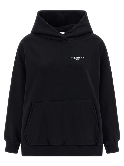 Logo-Embroidered Cotton Hoodie — Black