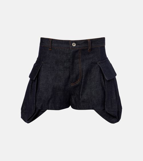 High-rise denim shorts