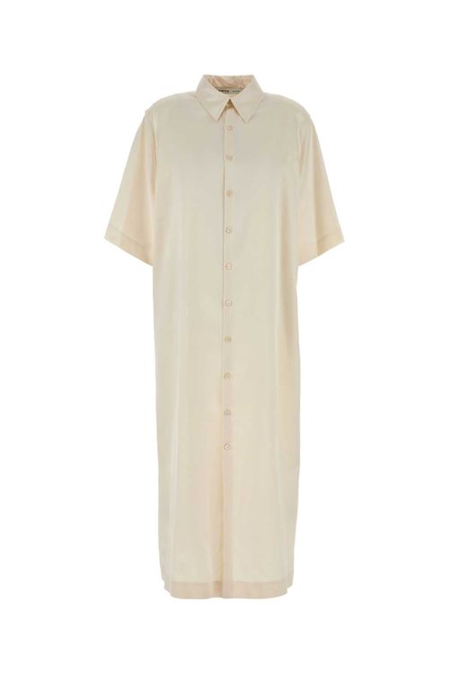 Dress Shirt Dress — Beige
