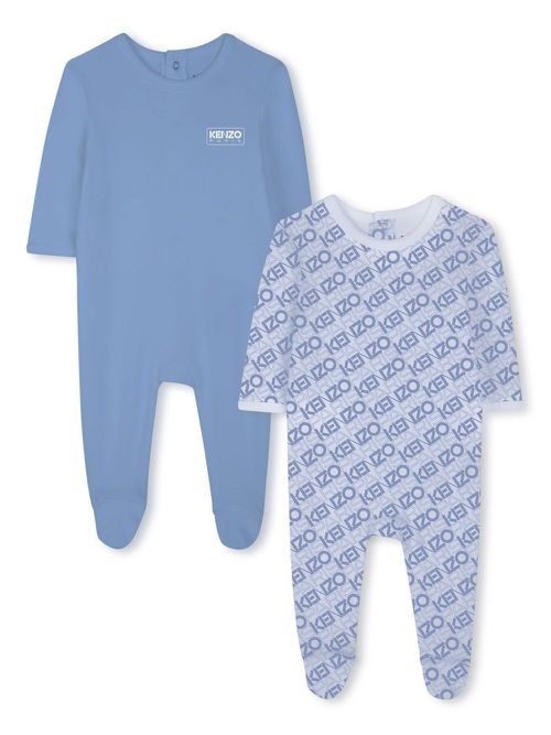 Logo-print pajamas (set of two) - Blue