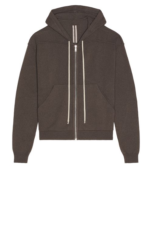 Rick Owens Zipped Hoodie in Brown