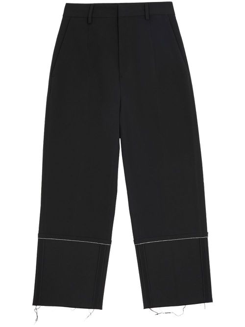 Turn-up wide brim trousers - Black