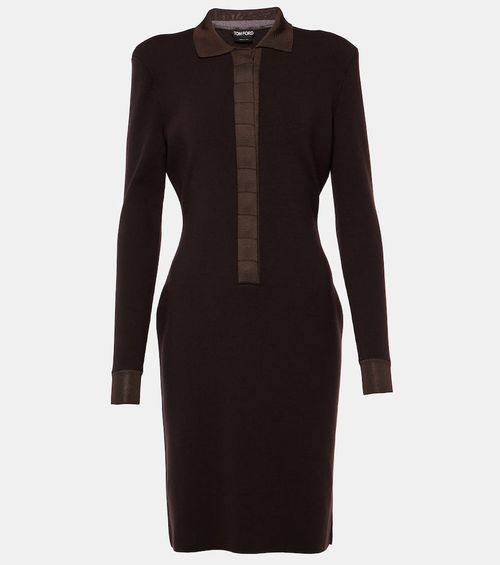 Wool and silk-blend minidress