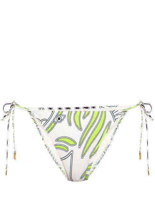 Graphic-print bikini bottom - White